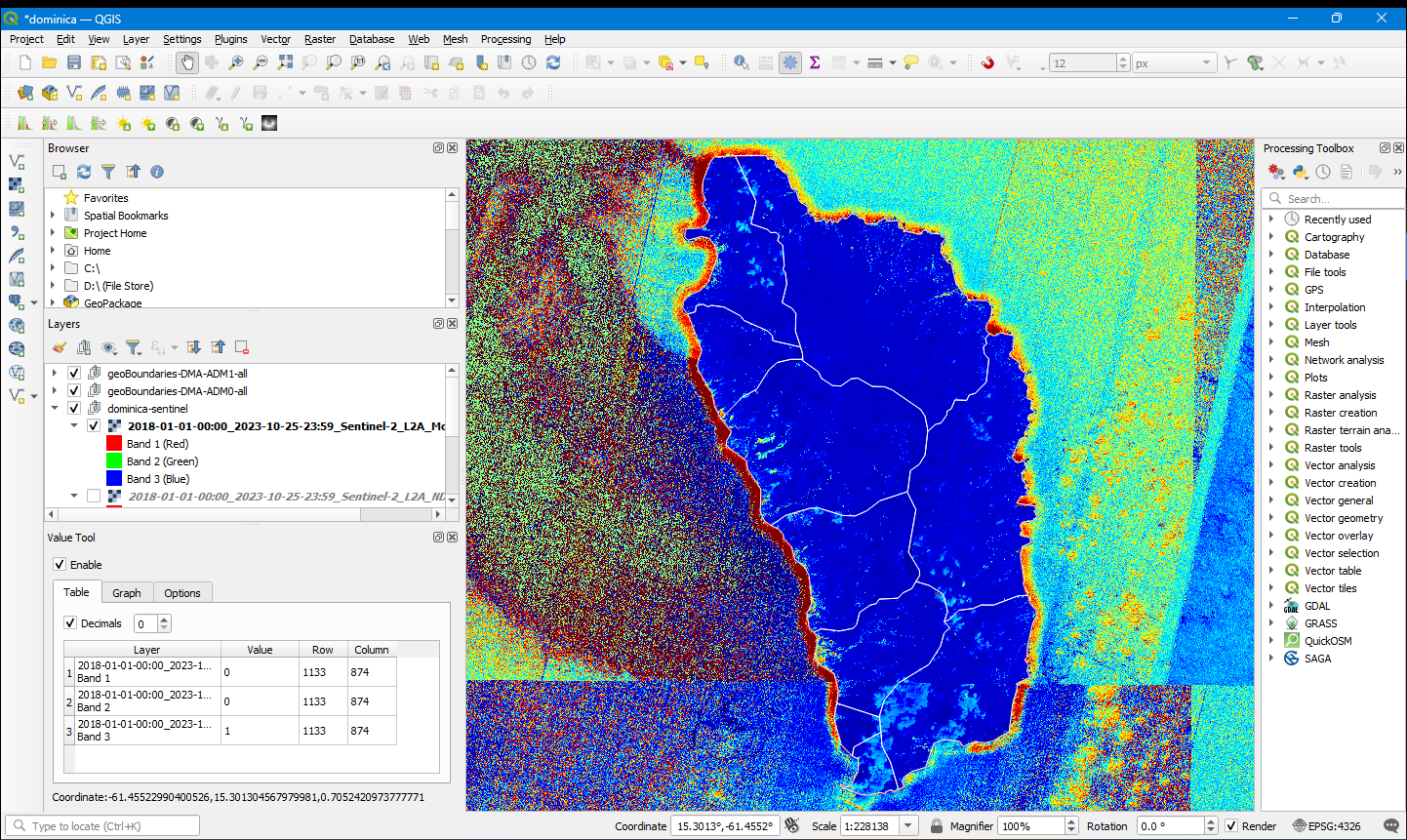 QGIS raster loaded